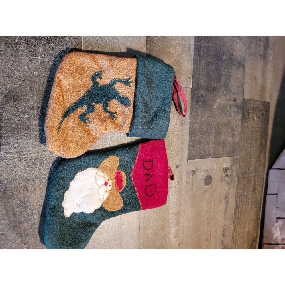 Mini‎ lizard santa AS IS stocking xmas ornament set of 2
